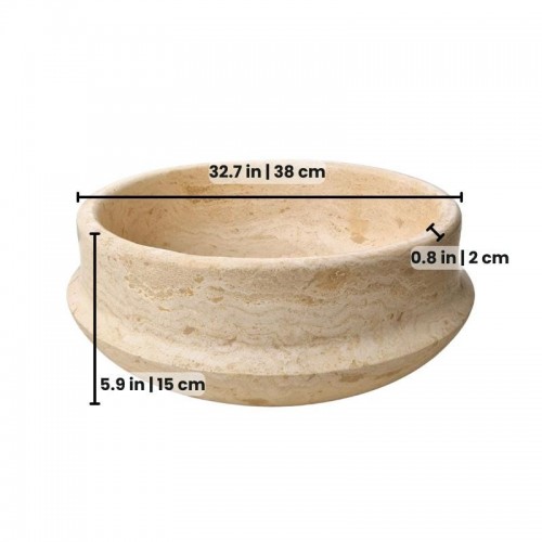 Travertine Stone Vessel Sink, Bathroom Countertop Travertine Sink, Vanity Round Basin, Modern Farmhouse Bathroom Vessel Sink, Rustic Sink